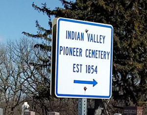 Indian Valley Cemetery sign