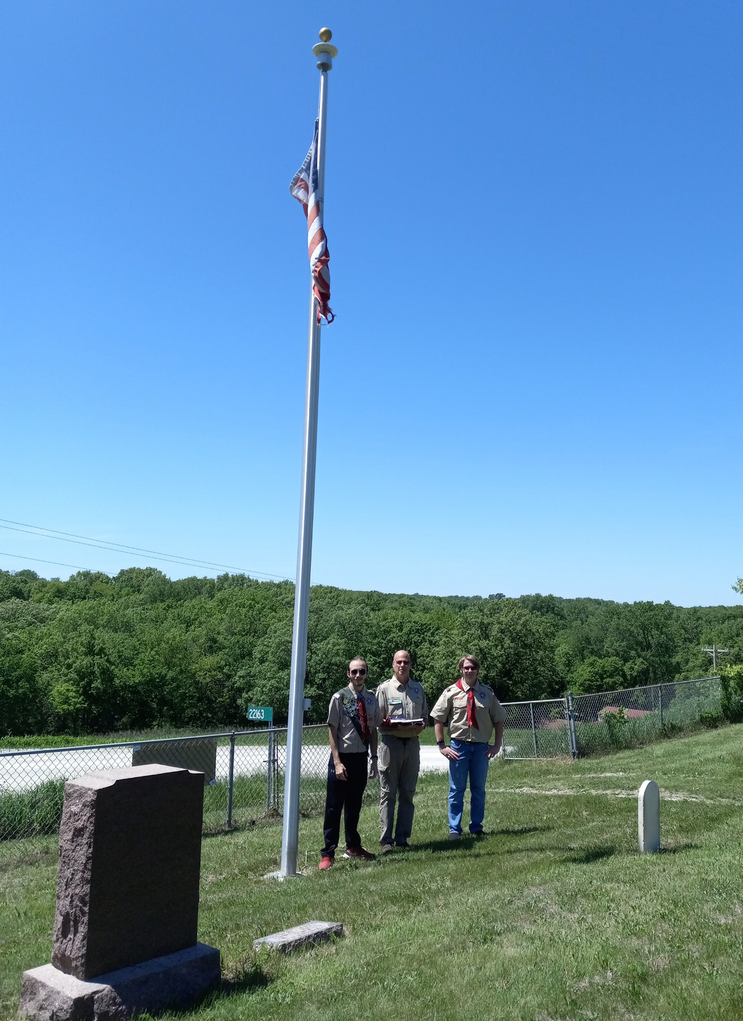 The old flag at Indian Valley Cemetery.  Photo courtesy of: Kimberly Smith